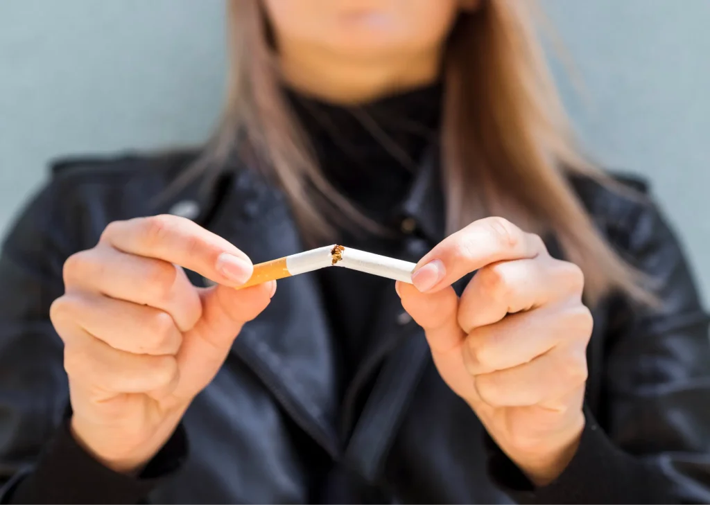 picture of person breaking the habit of smoking
