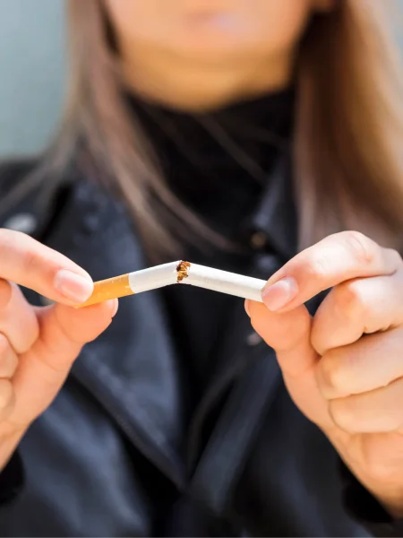 picture of person breaking the habit of smoking